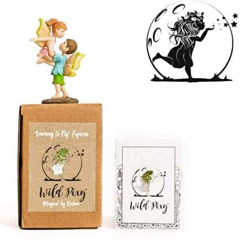 Wild Pixy Fairy Garden Accessories Kit - Miniature House and Figurine Set for in