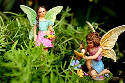PRETMANNS Fairy Garden Fairies - Miniature Accessories - 2 Garden Fairies - Fairy Garden Supplies