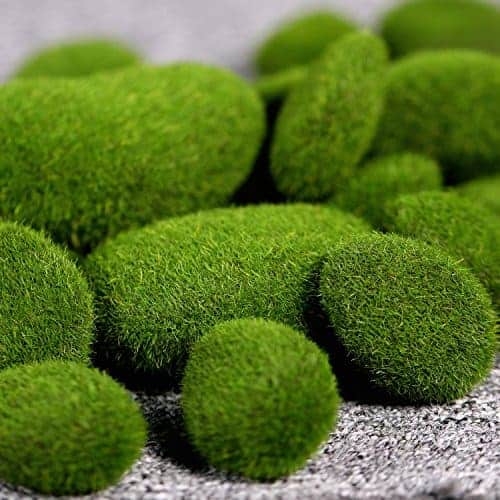 BigOtters 24 PCS Artificial Moss Rocks, 6 Size Faux Green Moss Covered  Stones Green Moss Balls Fake Moss Decor for Fairy