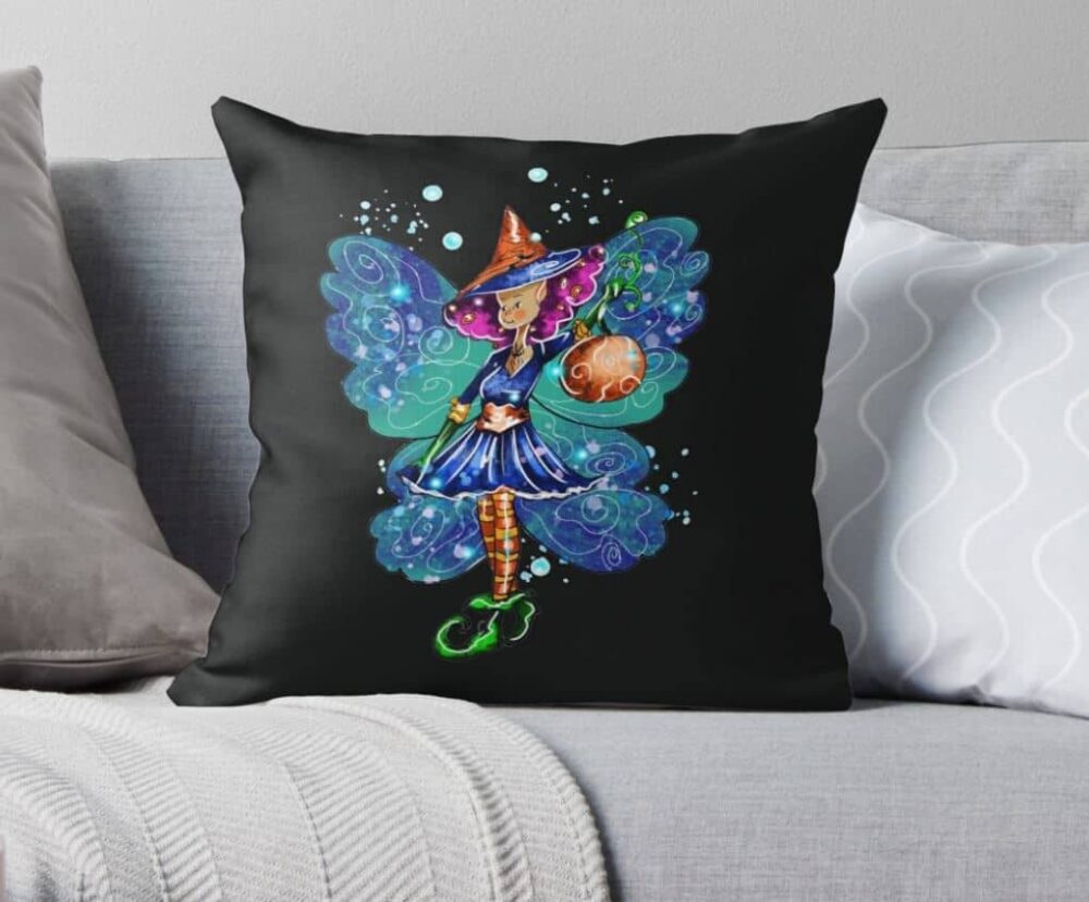 Issy’s Fairy Halloween Party Throw Pillow