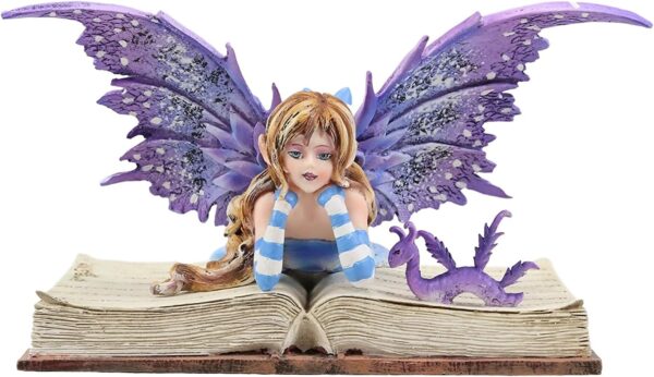 fantasy mythical reading faery fae magic watercolor collectible decor figurine