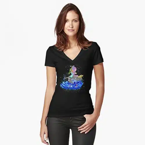 blue fairy v neck tshirt