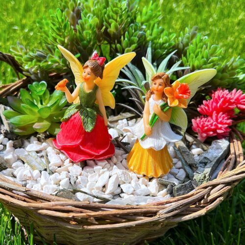 mood lab fairy garden miniature narcissus & rose fairies