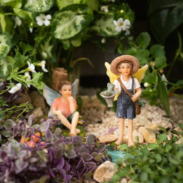 pretmanns boy & girl garden fairies fairy garden kit 4 pieces