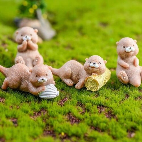 tanoma 4pcs otter fairy garden miniatures