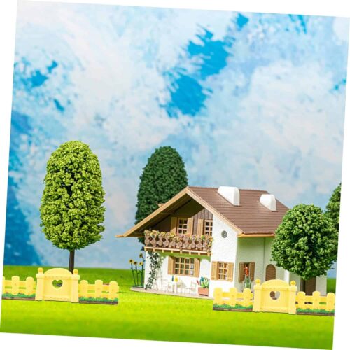 funomocya 6pcs micro landscape ornament miniatures mini dollhouse accessories miniature dollhouse accessories micro landscape fence diy fence decor miniature garden fence gates crafts resin