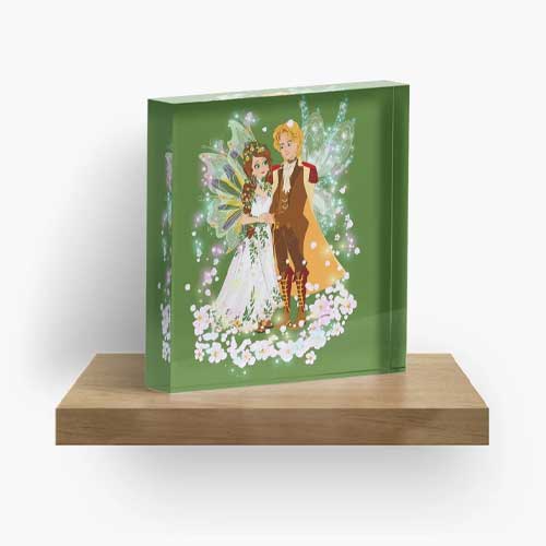 a wondrous forest fairy wedding love is in the air acrylic block