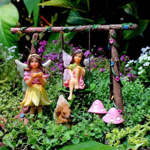 fairy garden fairies garden fairies & fairy garden swing 6 items