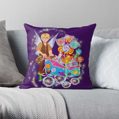 tommy tinker's magical candy cart pillow
