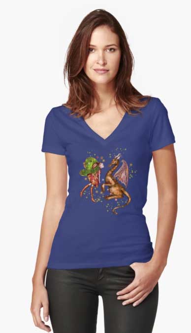 desta the dragon fairy ™ fitted v neck t shirt
