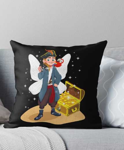 pirate pete and the lost fairy treasure pillow
