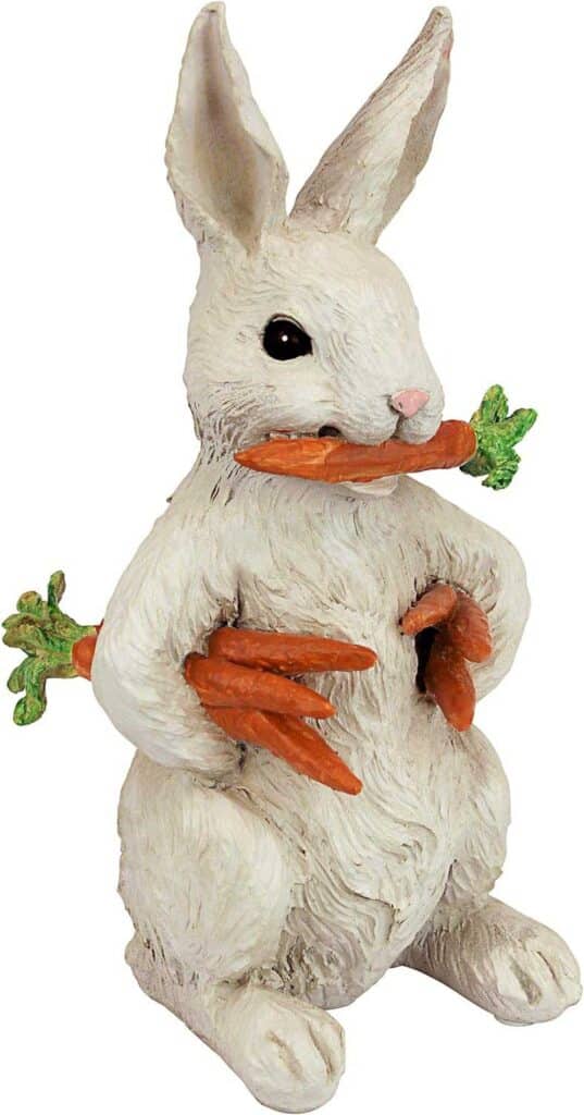 design toscano eu1054 carotene the rabbit with carrots easter decor garden statue, 6 inches wide, 6 inches deep, 12 inches high, full color finish