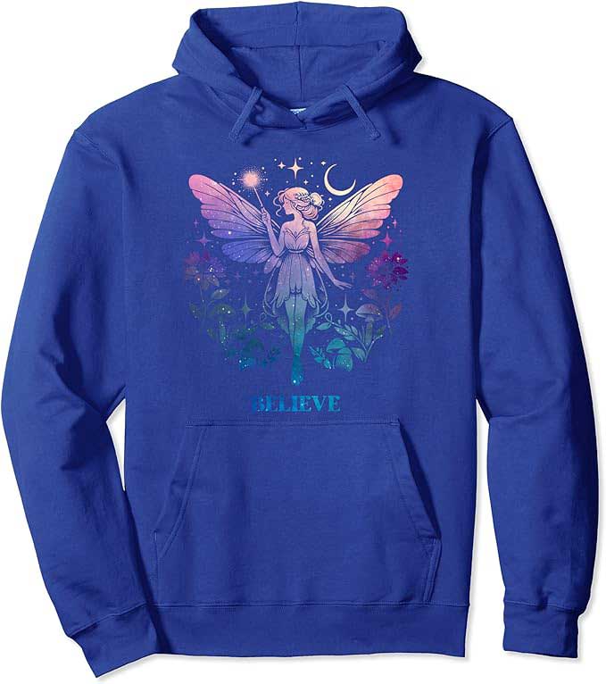 graphic fairy lovers lovely flowers outfits believe floral pullover hoodie