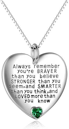 yfn sterling silver always remember you are braver than you believe jewelry pendant necklace inspirational gifts