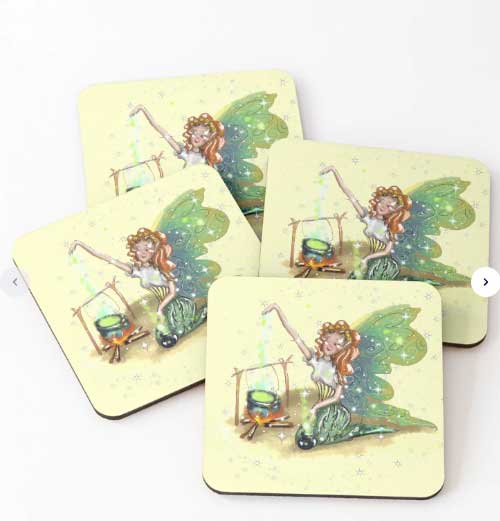 chrissy the camping fairy™ coasters (set of 4)