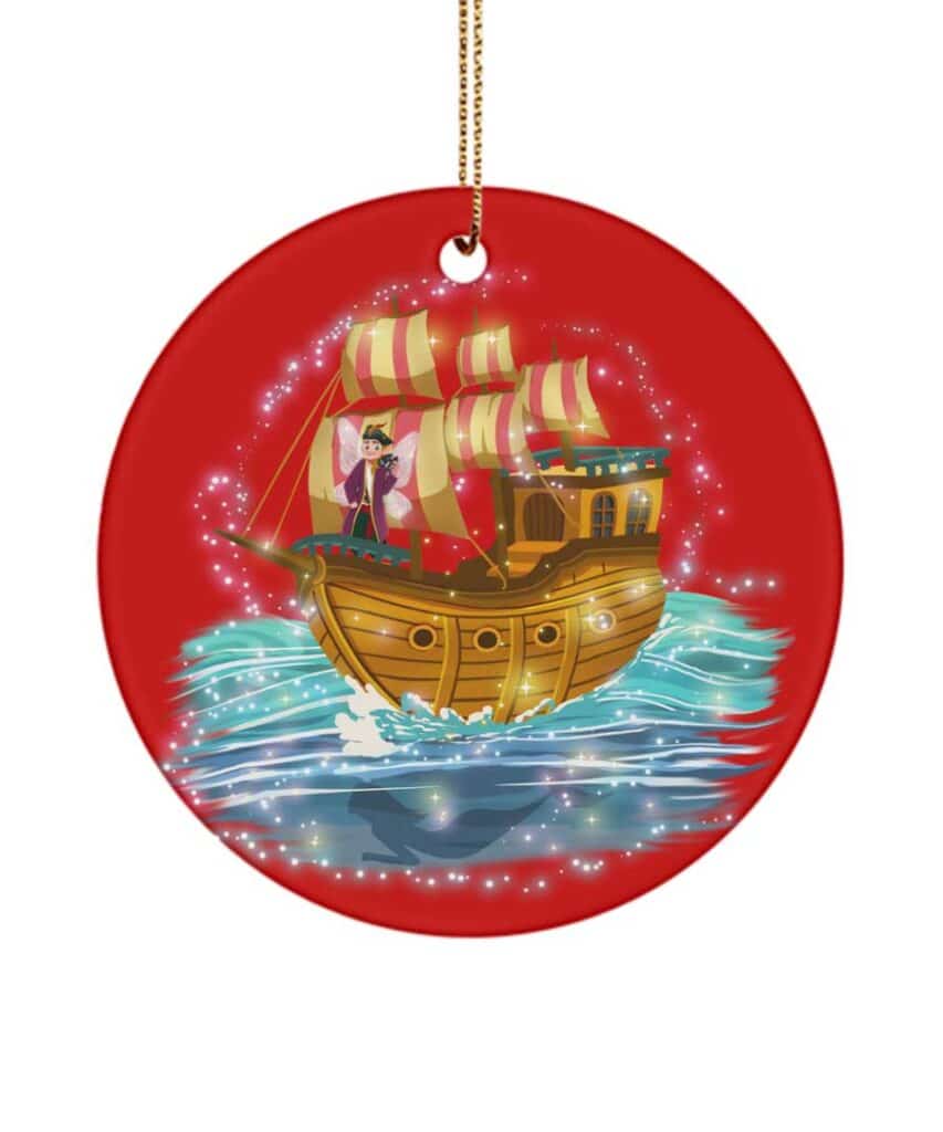 pirate pete and the lost fairy treasure's ship circle ornaments