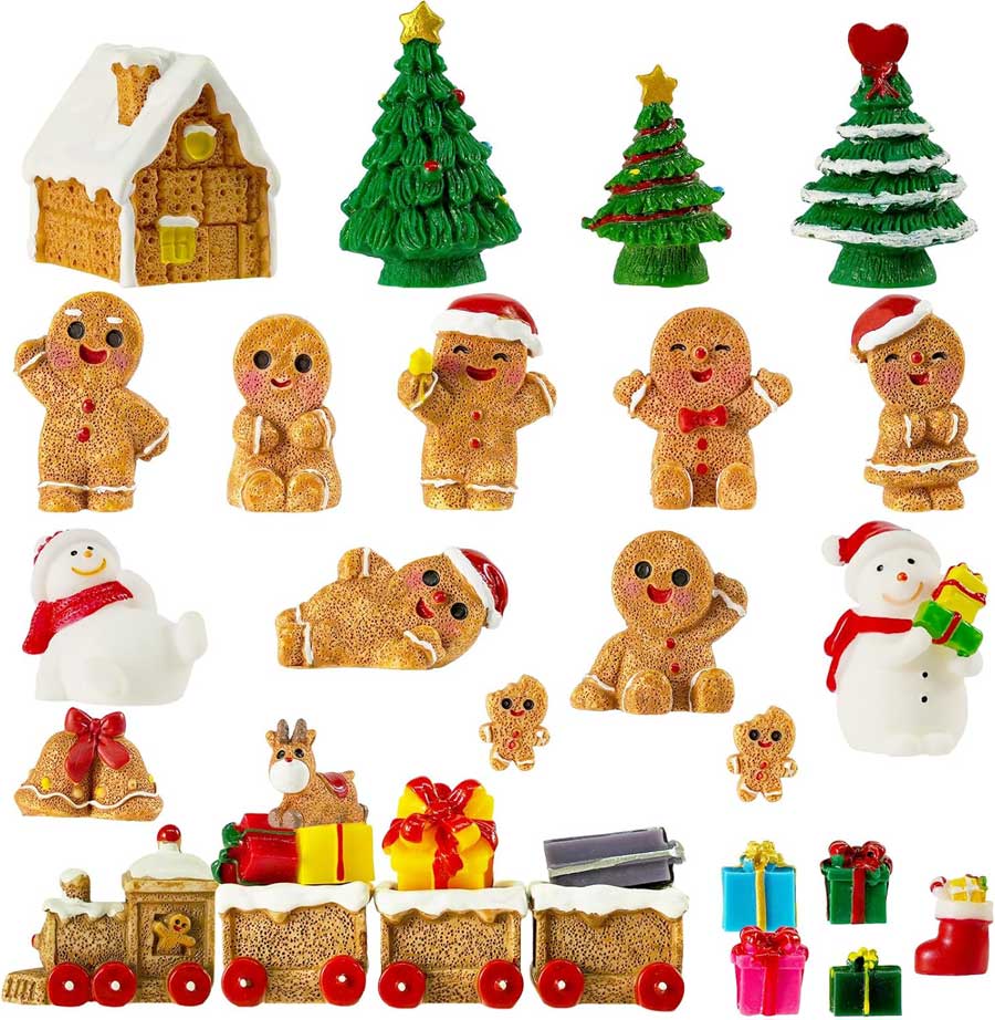 30 pcs mini christmas figures christmas