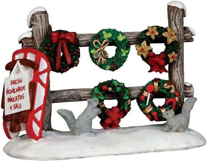 lemax christmas village christmas wreaths 4 sale – 54942