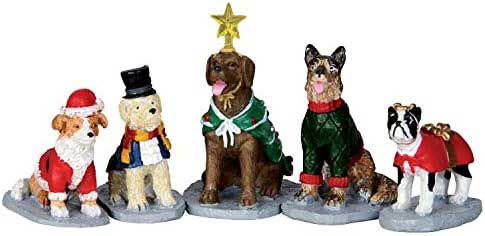 lemax village collection costumed canines set of