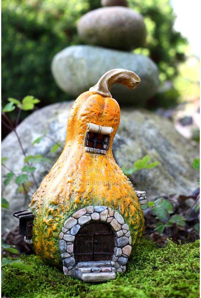 top collection enchanted story garden and terrarium gourd fairy house outdoor decor with light