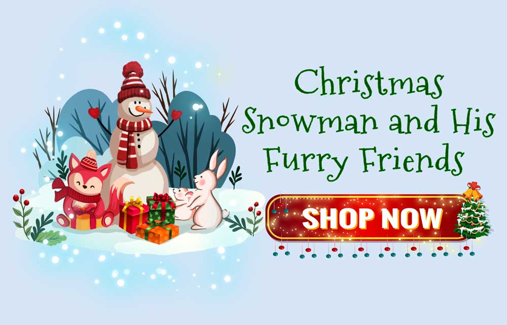 christmas snowman and his furry friends 03