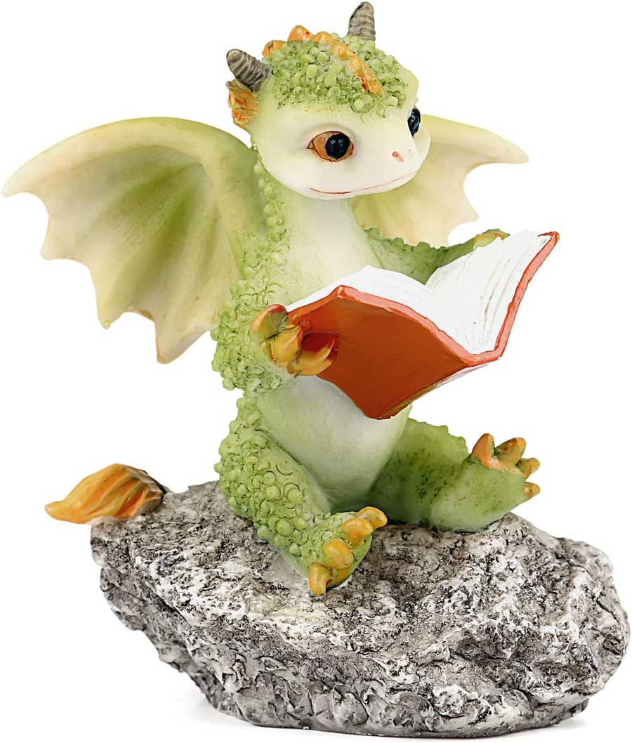 fairy garden dragon miniature figurines reading book resin decor collections for terrarium micro landscape