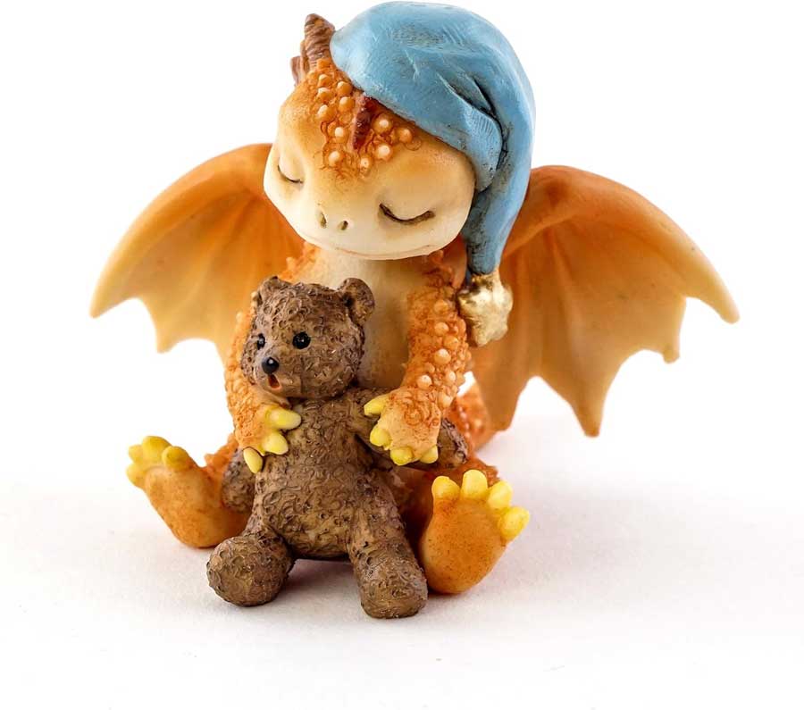 top collection solar the red dragon mini collectible fantasy figurine (good night teddy bear)