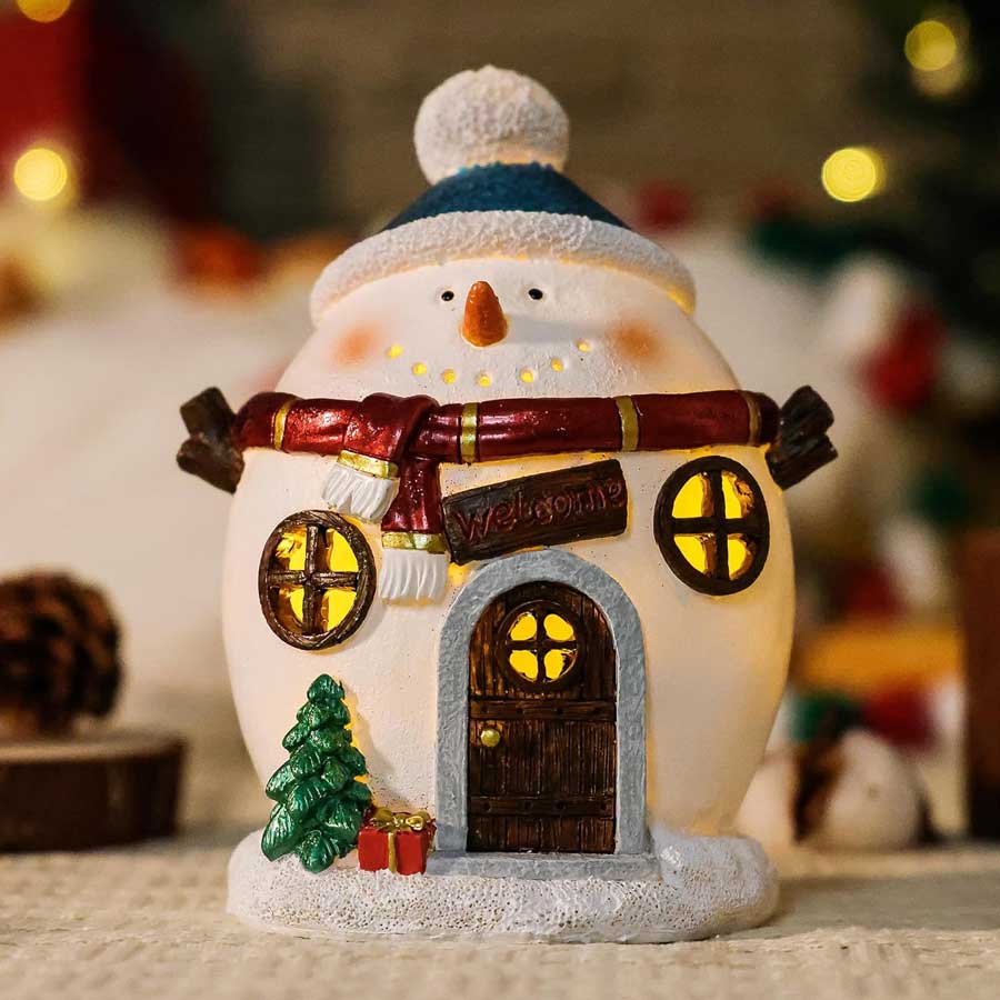 enchanted snowman fairy house