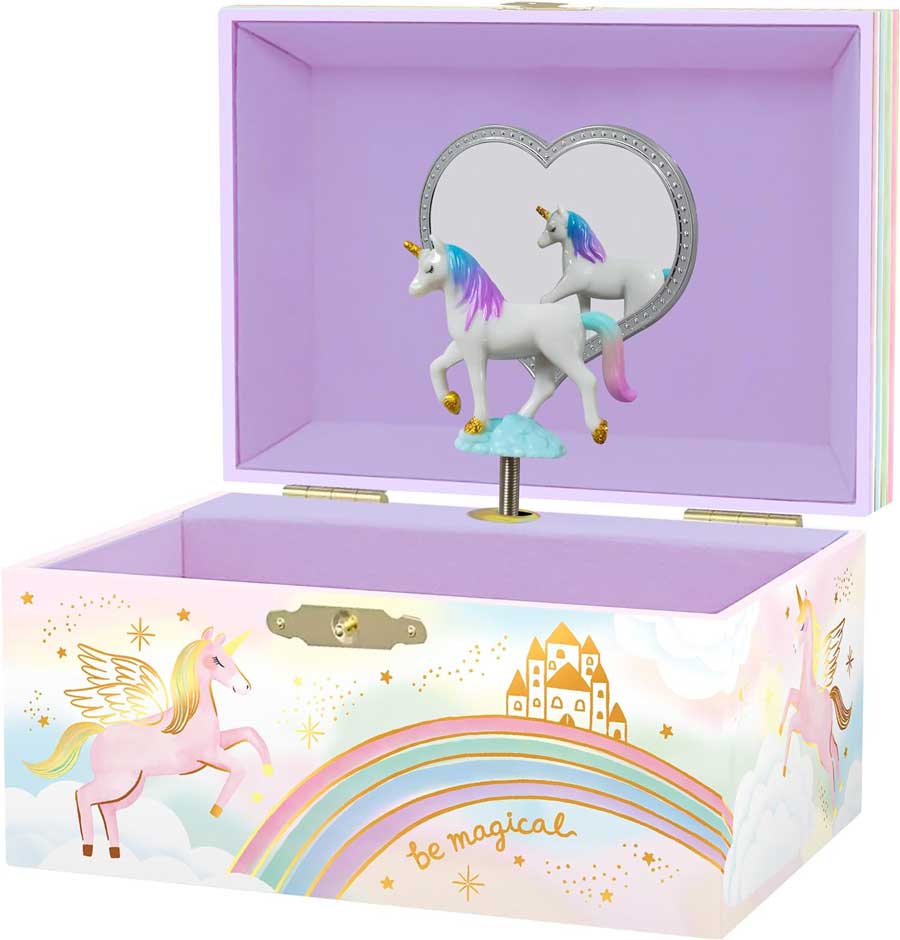 giggle & honey musical unicorn jewelry box for girls