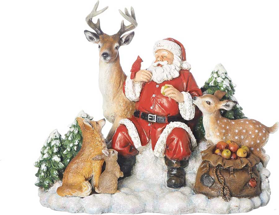 santa and the animals celebrate a beautiful forest christmas