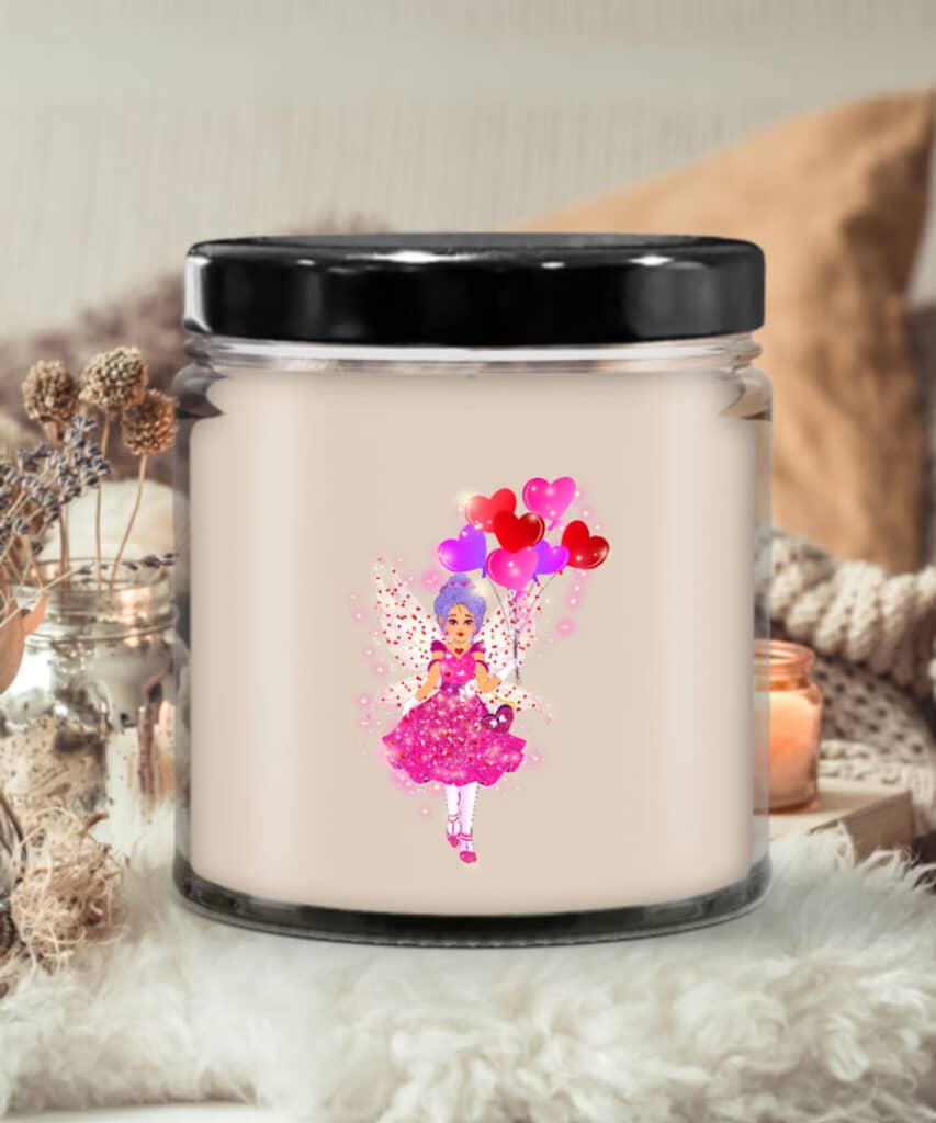 rosa bell ~ the valentine’s romance fairy candle – vanilla scented