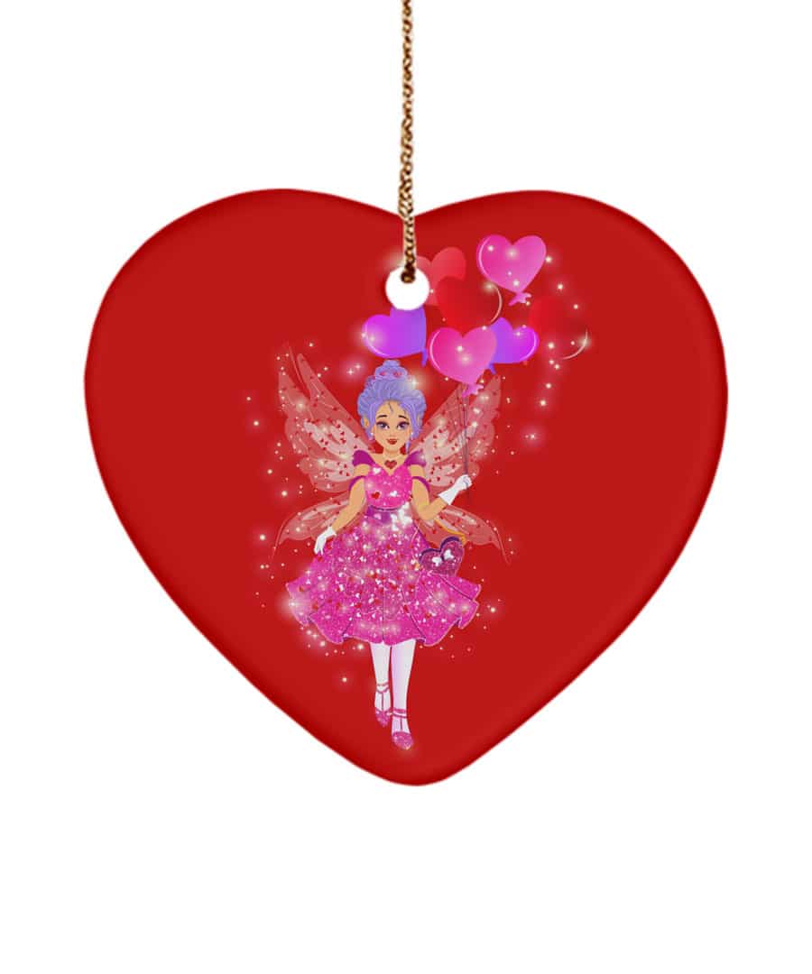 rosa bell ~ the valentine’s romance fairy heart ornament