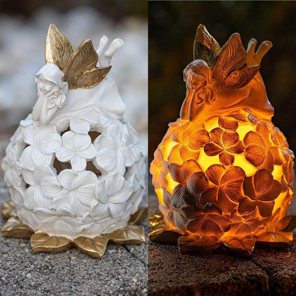 vp home enchanted floral fairy solar powered led outdoor decor garden light great addition for your garden, solar powered light garden, decorations gifts for outside patio lawn