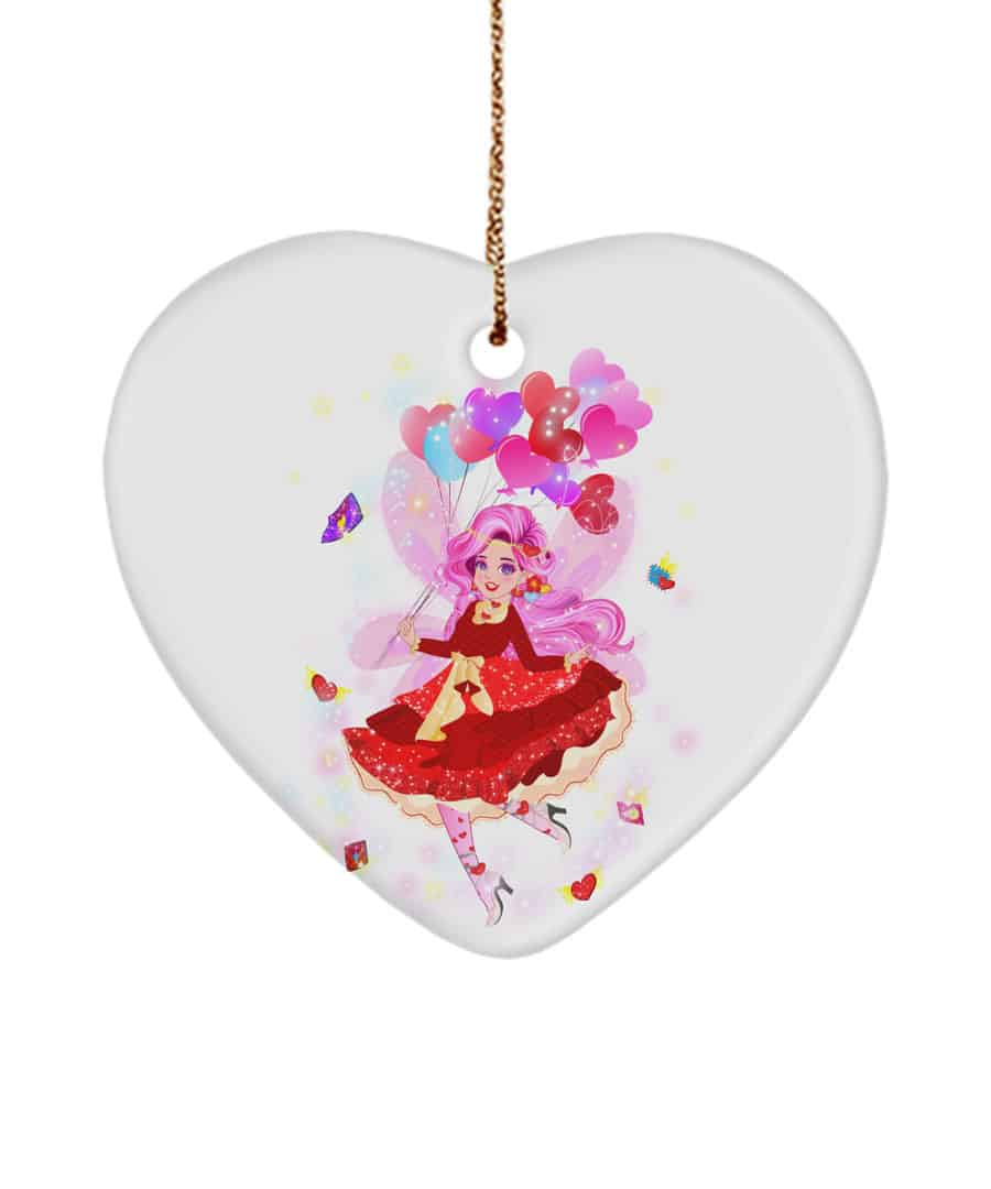 sugarsnap~the valentine’s card fairy~heart ornament