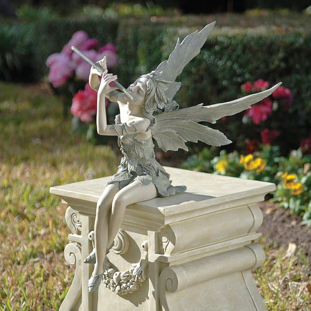 design toscano garden fairy of the west wind shelf