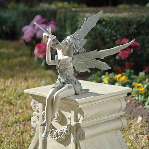 design toscano garden fairy of the west wind shelf