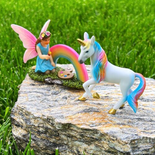 mood lab fairy garden unicorn rainbow set of 2 pcs