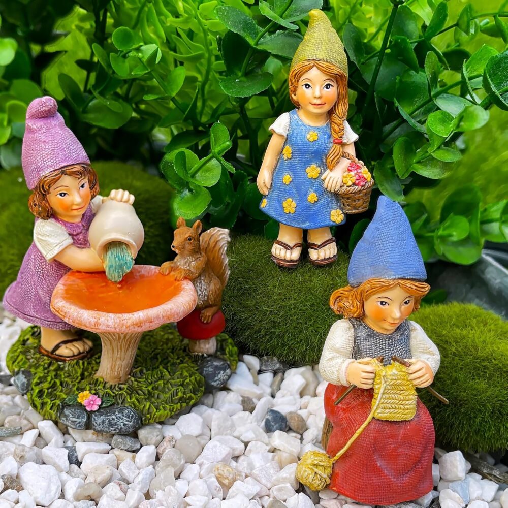 mood lab garden gnomes lady gnomes kit of 3 pcs