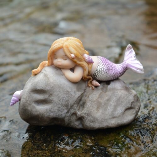 top collection miniature fairy garden little mermaid on rock