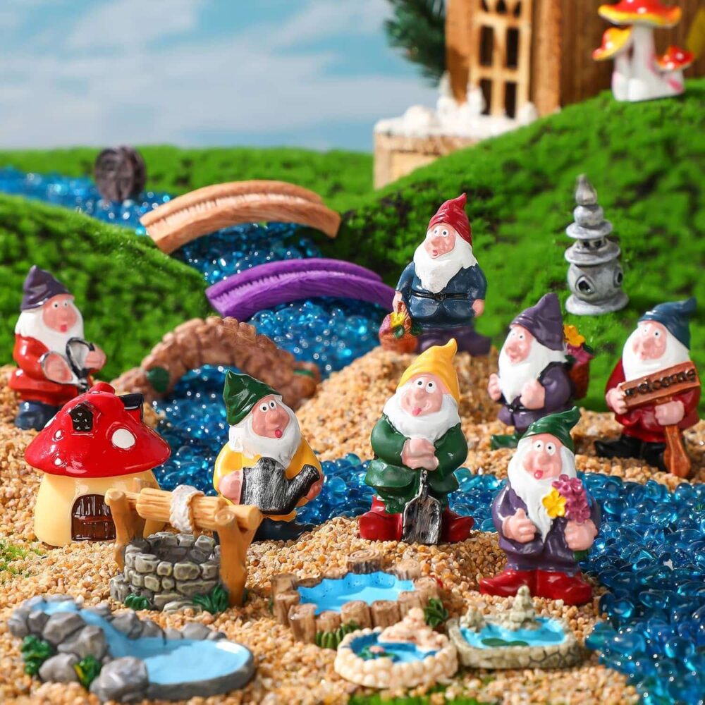 unittype 19 pcs miniatures fairy gnome