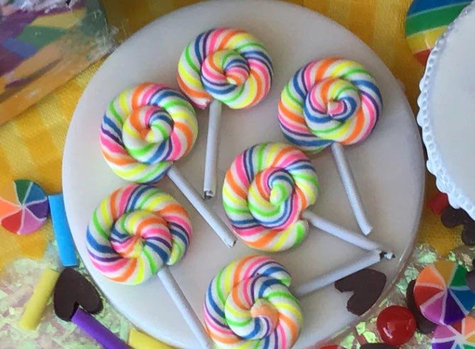 sweet rainbow lollipops