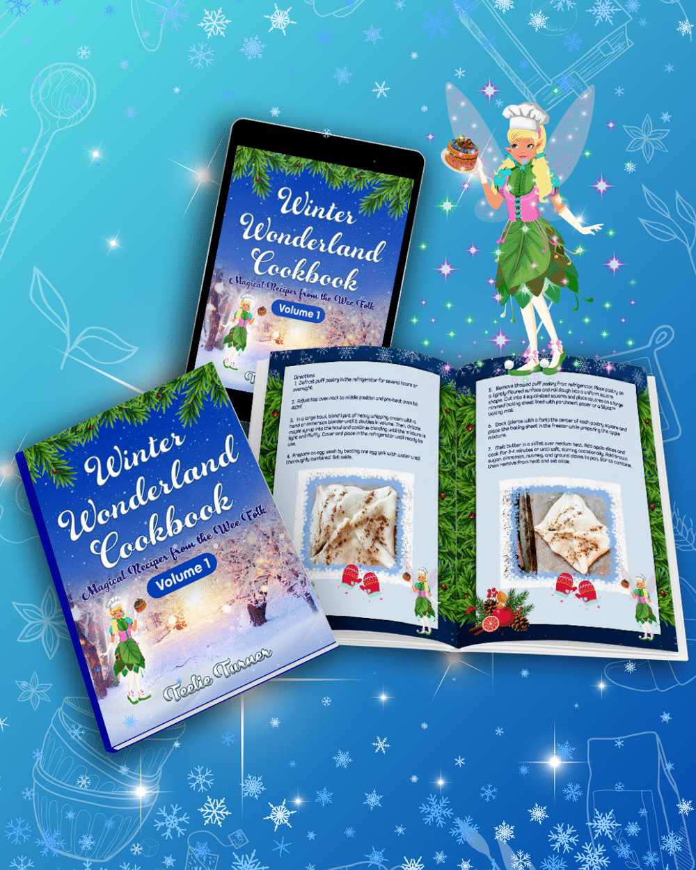 winter wonderland cookbook mockup