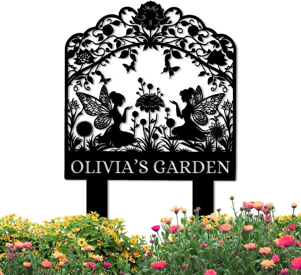 beautiful personalized fairy garden sign