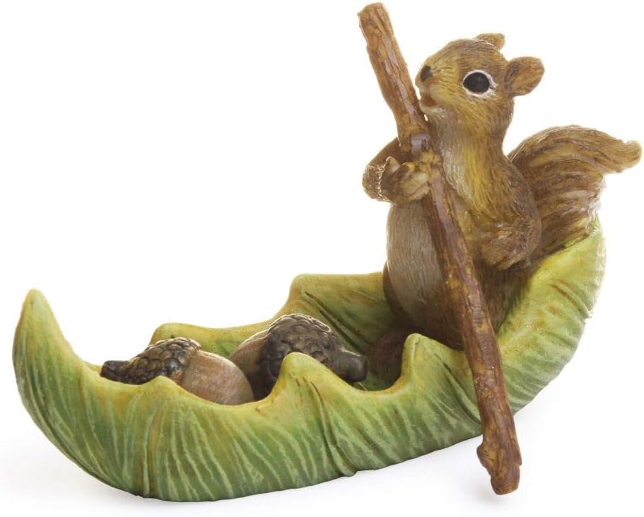 exquisite squirrel in a leaf boat