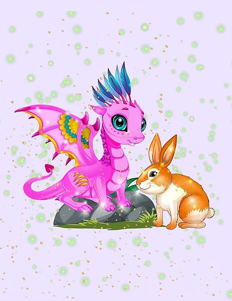 hope's magical pink dragon and easter bunny