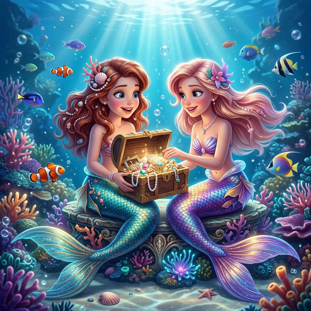 a true mermaid friend always shares her prettiest seashells