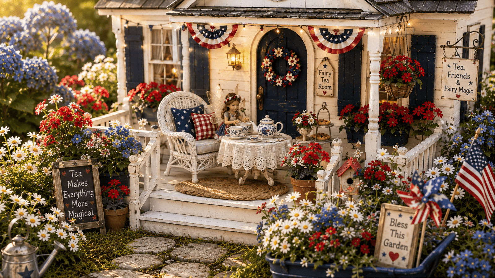 fairy tea on the porch